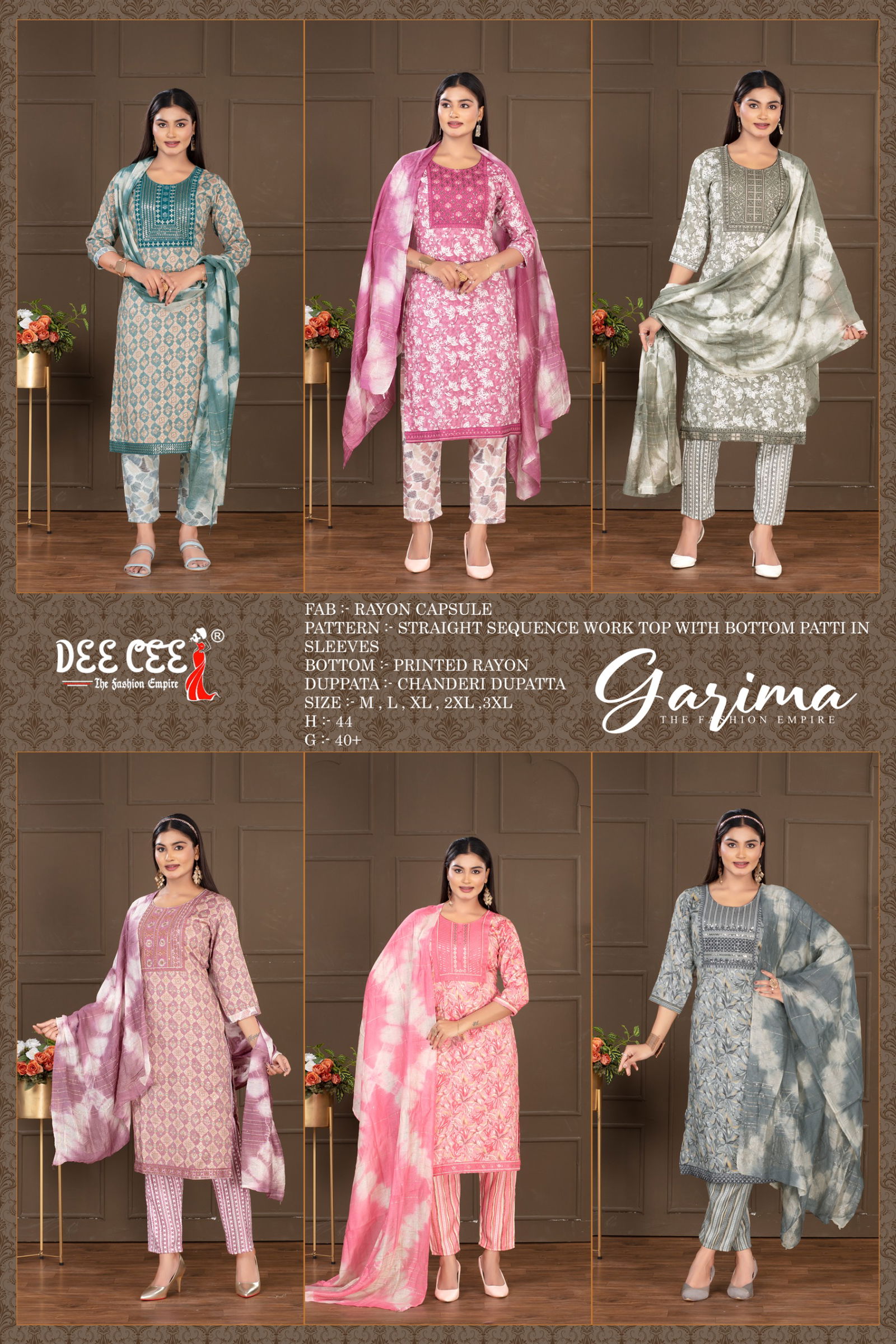 Garima By Deecee Rayon Kurti With Bottom Dupatta Surat Wholesale Market